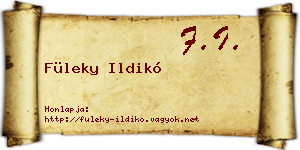 Füleky Ildikó névjegykártya
